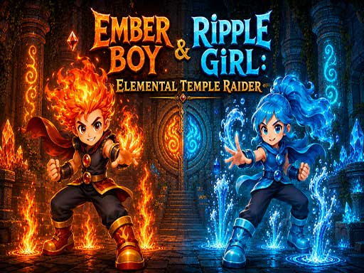 Ember Boy and Ripple Girl 게임하기 – 물불게임 스타일 불과 물 캐릭터 2인용 협동 퍼즐